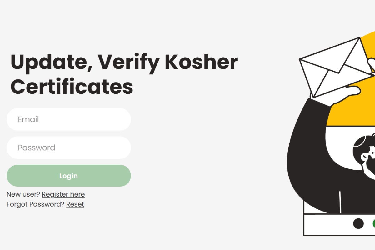 Giao diện web tra cứu chứng nhận Kosher