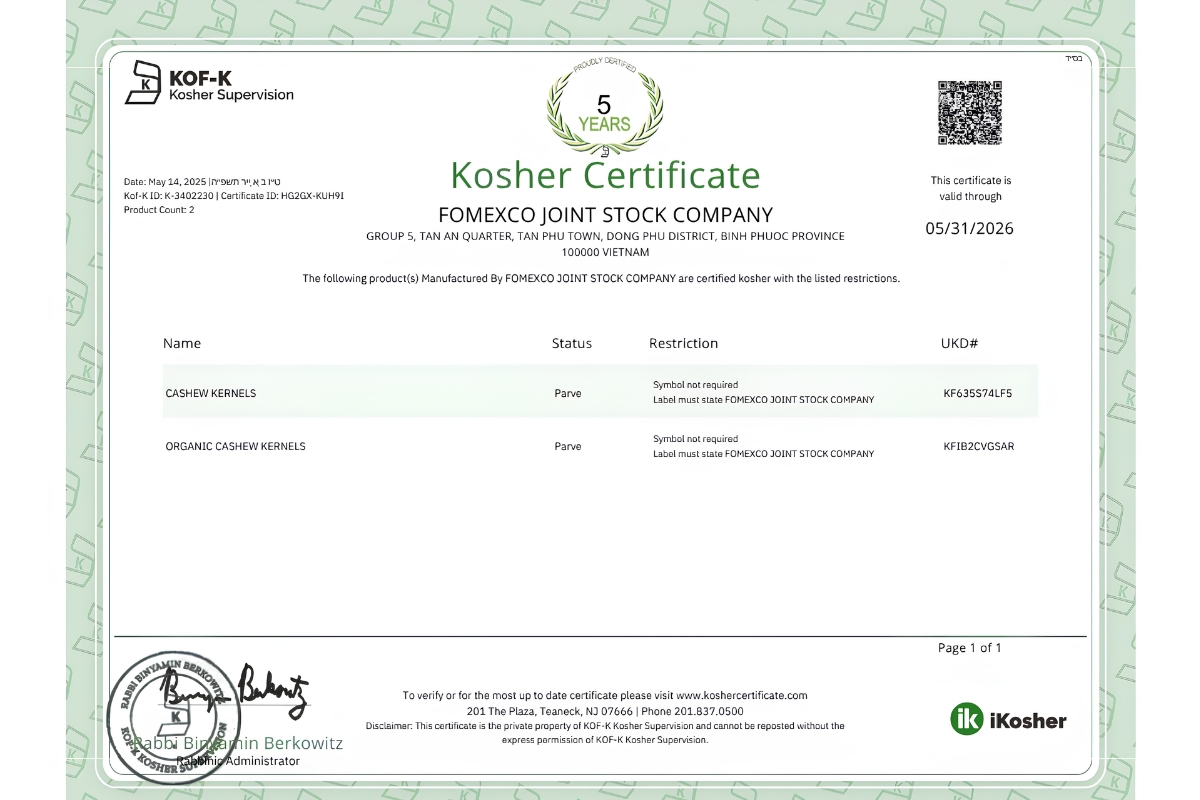 Chứng nhận Kosher có độ uy tín cao trên nhiều thế giới