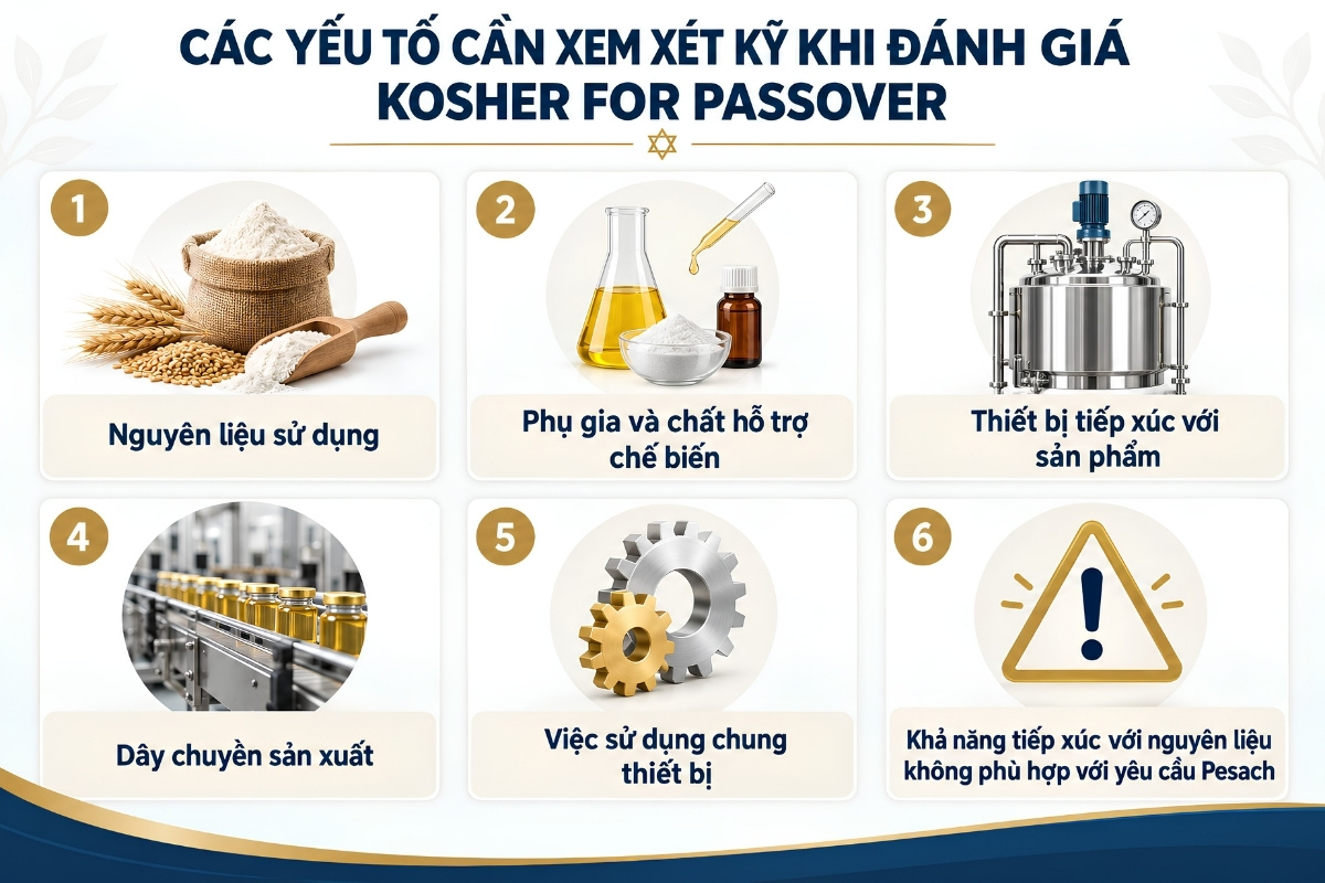 Các yếu tố có thể được các tổ chức chứng nhận xem xét kỹ hơn khi đánh giá Kosher for Passover
